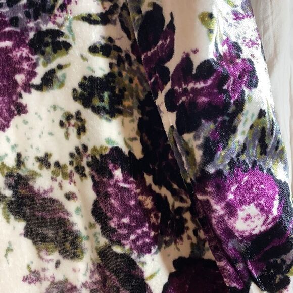 FREE PEOPLE SIMONE VELVET DUSTER NEW PURPLE COMBO NWT SIZE MEDIUM - Picture 10 of 16